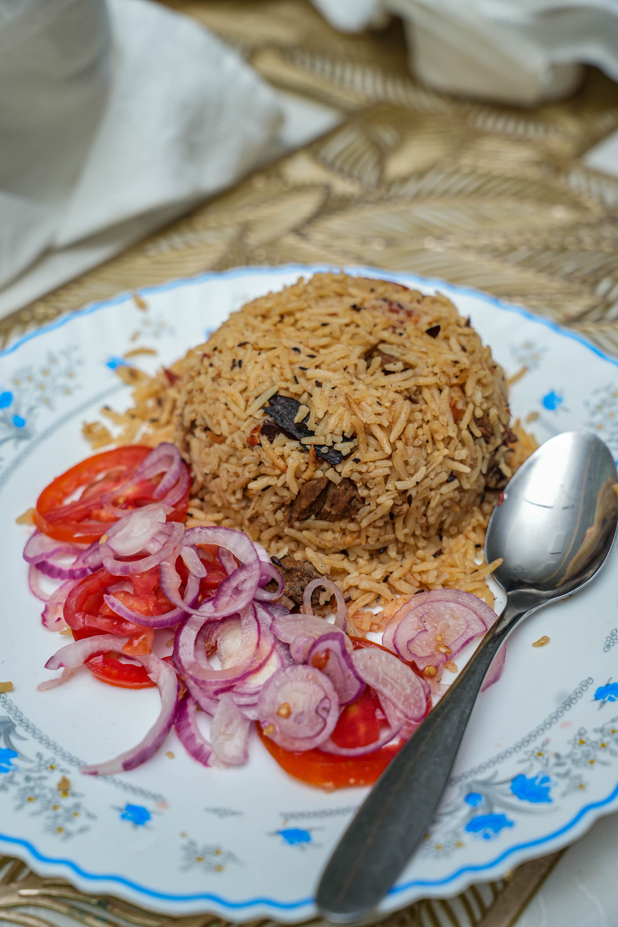 A plate of fragrant Kenyan special rice and pilau